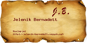Jelenik Bernadett névjegykártya